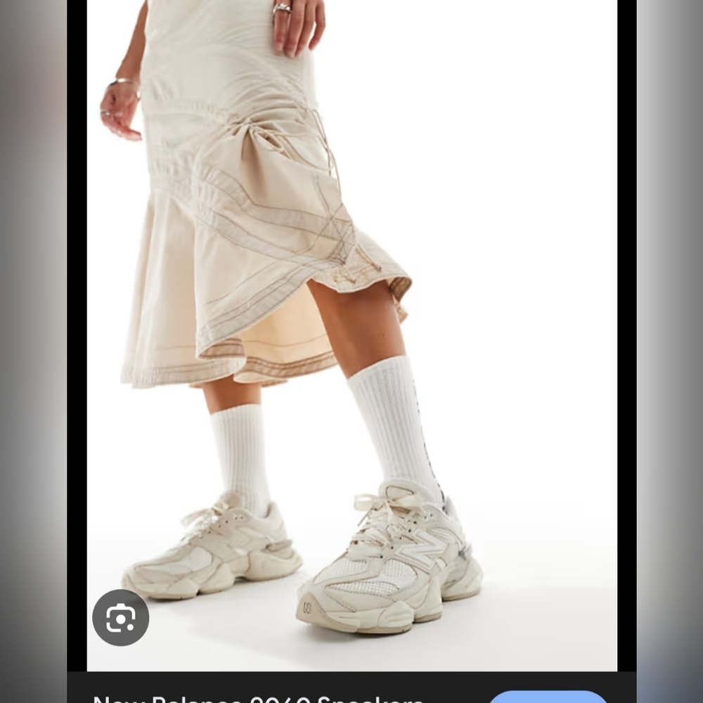 New Balance 9060 sneakers with ribbon laces in beige - Exclusive to ASOS